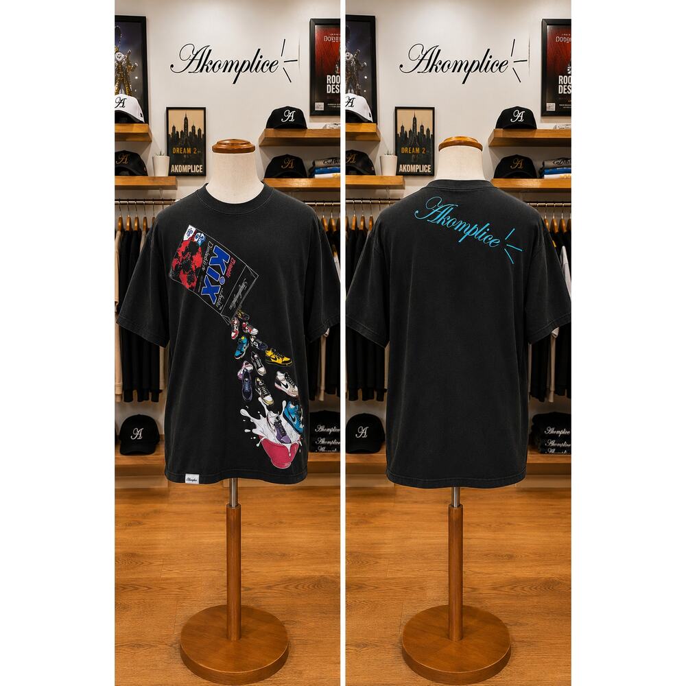 Akomplice Kix Cereal Sneaker Graphic Tee Black Men’s Large Streetwear